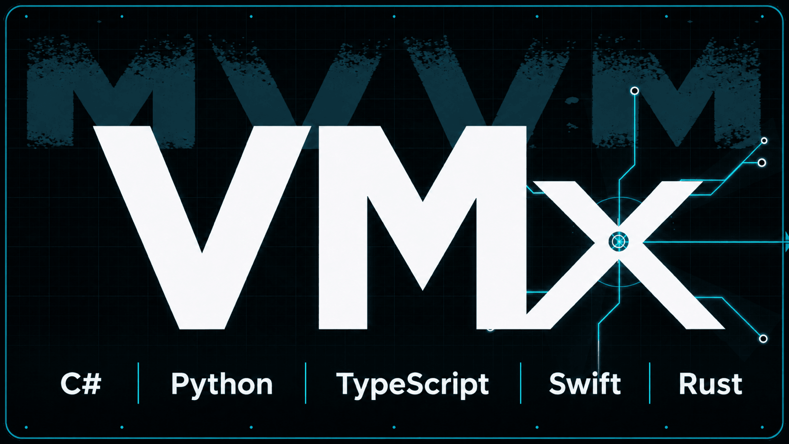VMx framework across C#, Python, TypeScript, Swift, and Rust
